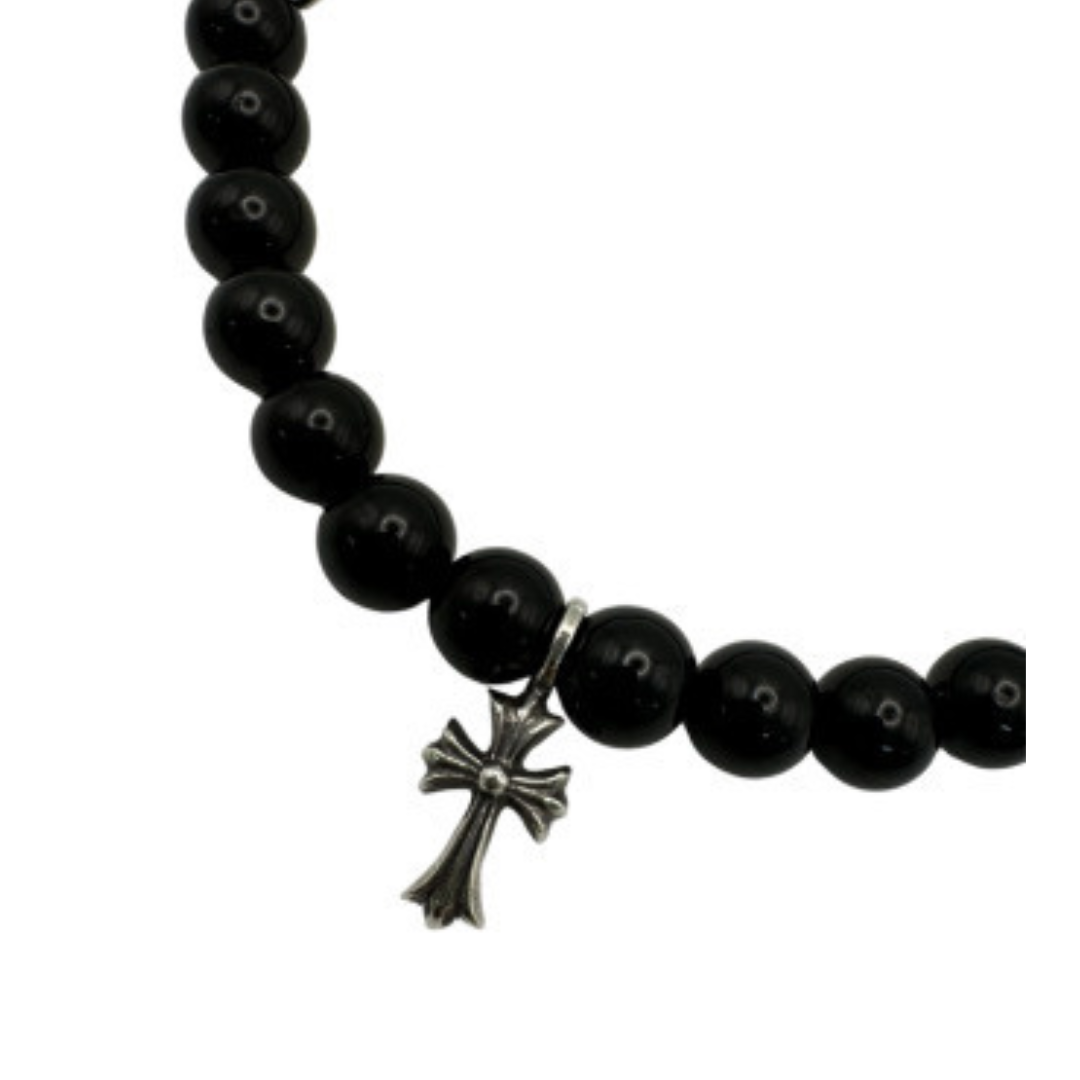 CHROME HEARTS ブレスレット ブラック ビーズ CHクロス