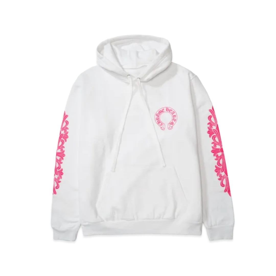 CHROME HEARTS ホースシュー ピンク フローラルクロス フーディ
