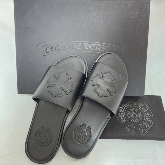 CHROME HEARTS レザーパッチサンダル 39サイズ（25.5cm相当）