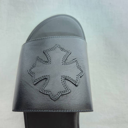 CHROME HEARTS レザーパッチサンダル 39サイズ（25.5cm相当）