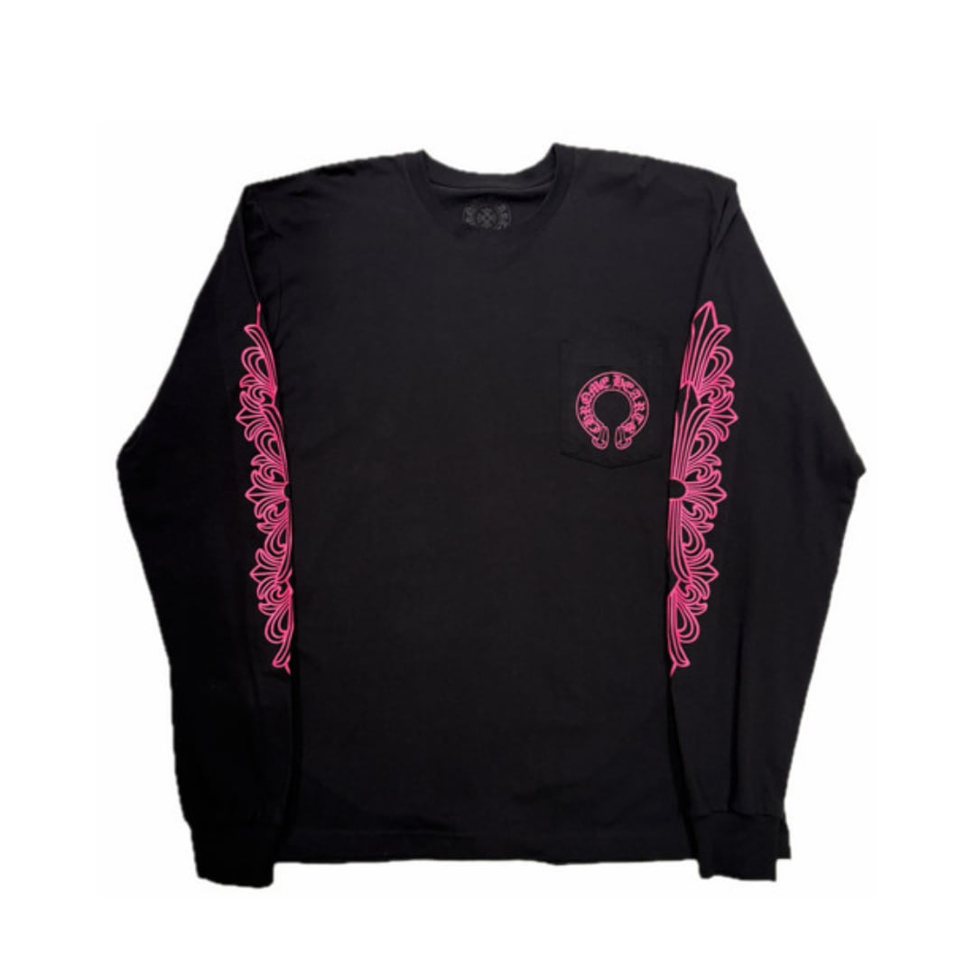 CHROME HEARTS フローラル ホースシュー ロンT ピンク