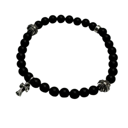CHROME HEARTS ブレスレット ブラック ビーズ CHクロス