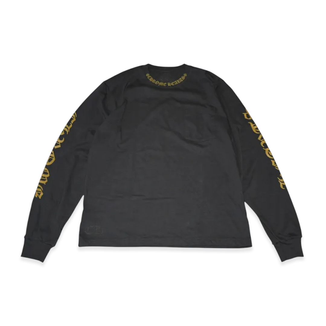 CHROME HEARTS ネックロゴ ロンT ブラックオリーブ