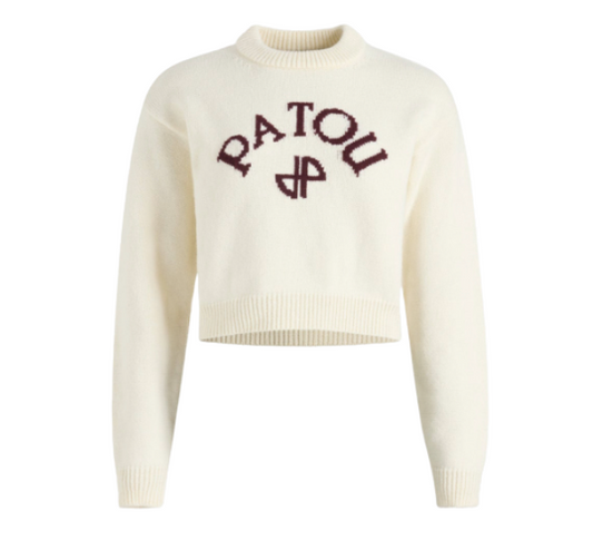 PATOU ウール＆カシミア パトゥロゴ＆JPモノグラム インターシャ セーター
