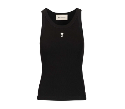 Ami paris ブラックコットン Ami de Coeur タンクトップ