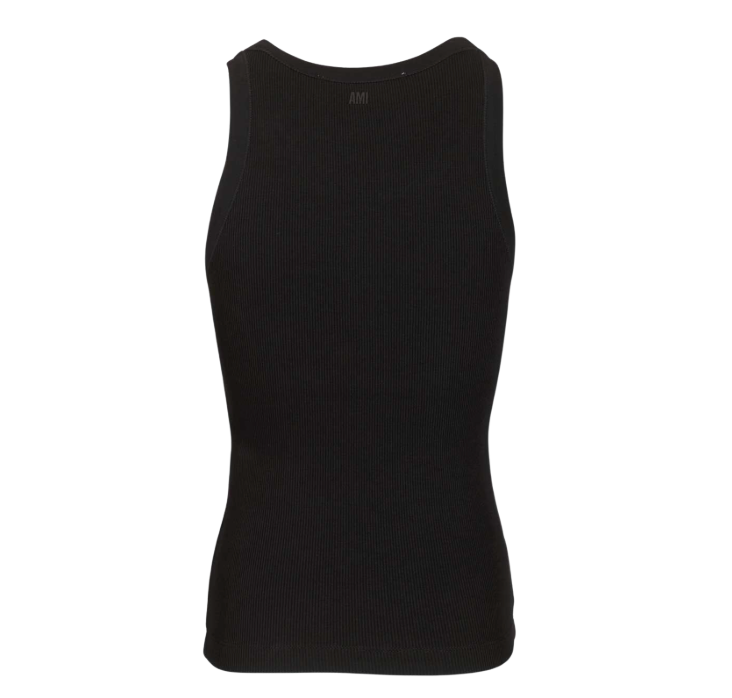 Ami paris ブラックコットン Ami de Coeur タンクトップ