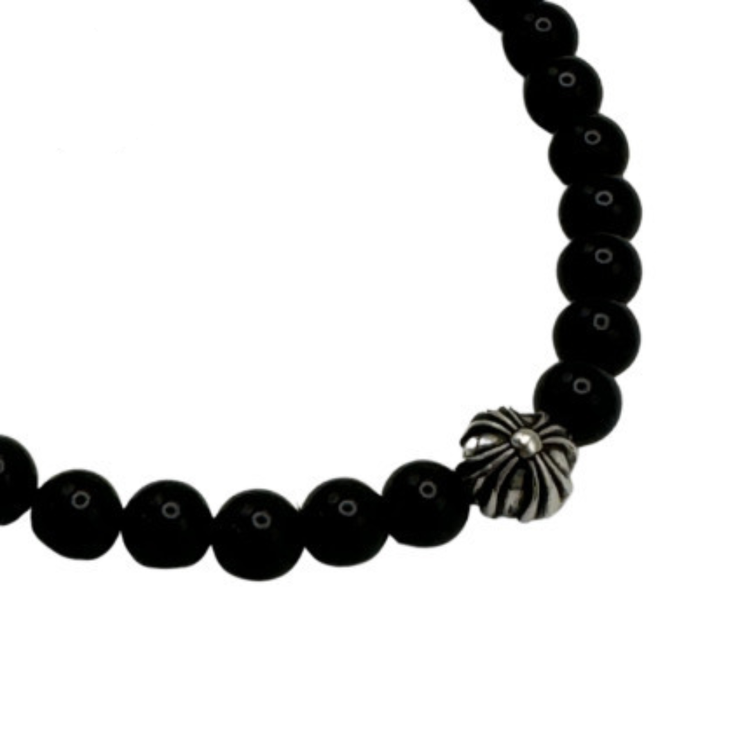 CHROME HEARTS ブレスレット ブラック ビーズ CHクロス