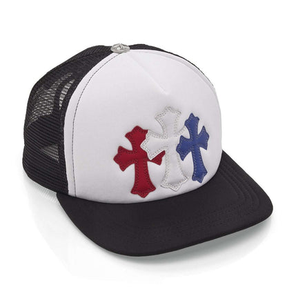 Chrome Hearts Tricolor Triple Cross Patch Trucker Hat