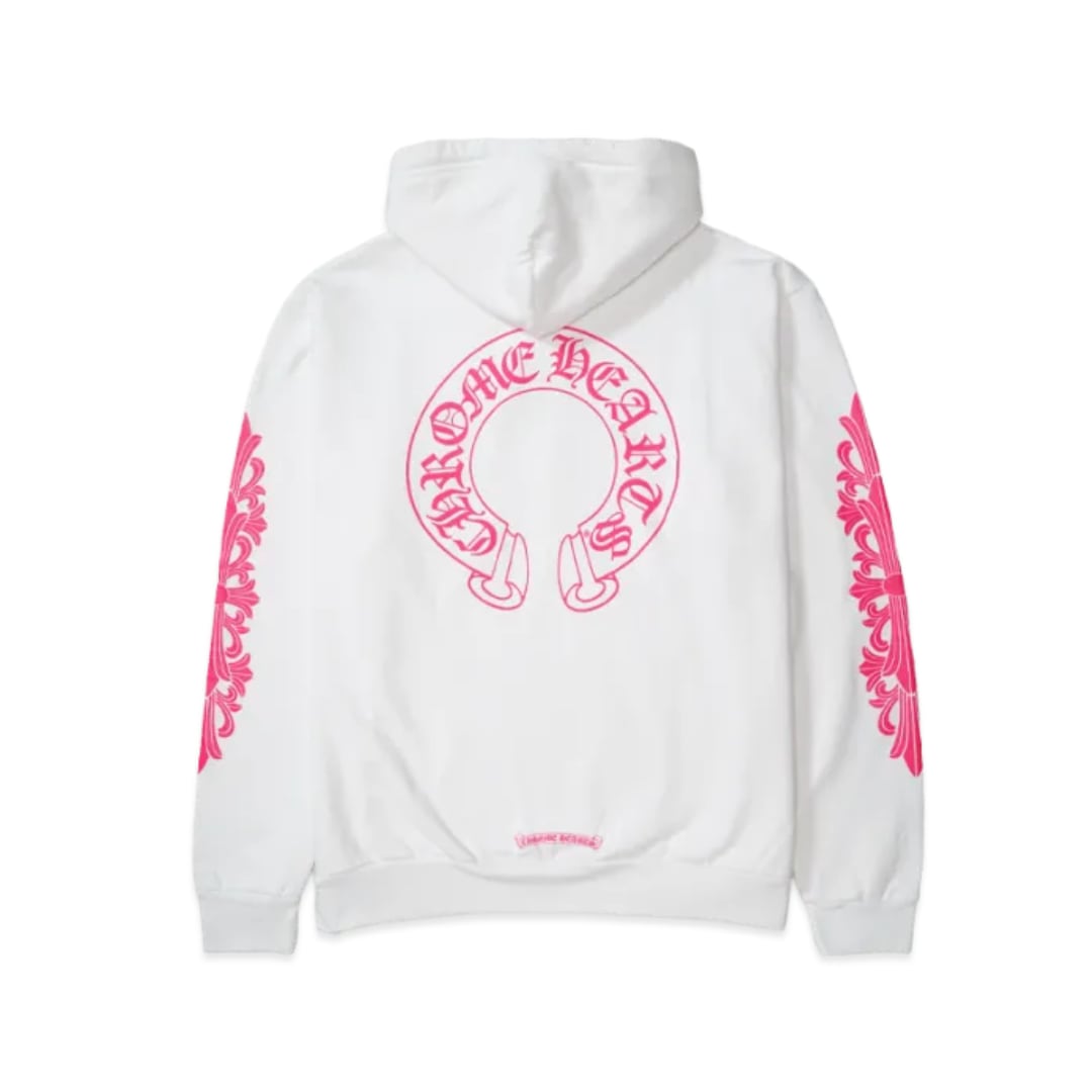 CHROME HEARTS ホースシュー ピンク フローラルクロス フーディ