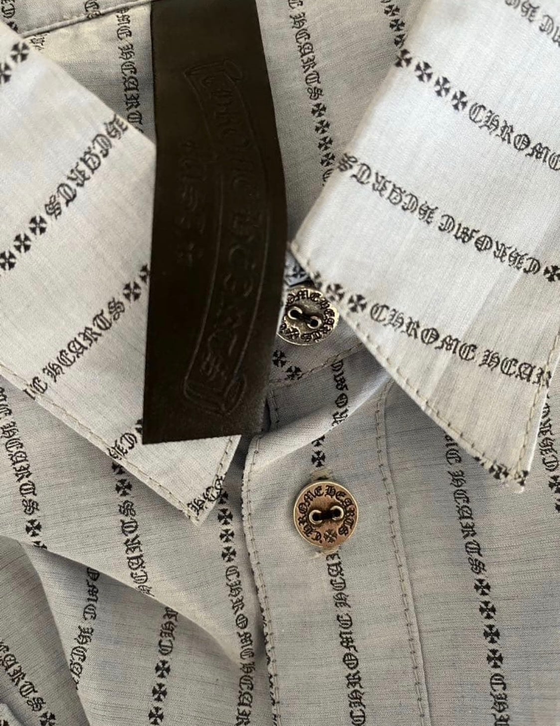 CHROME HEARTS ライトブルー ストライプ 長袖シャツ