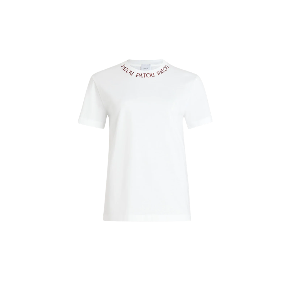 PATOU オーガニックコットン パトゥロゴ エンブロイダリーTシャツ ホワイト