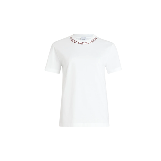 PATOU オーガニックコットン パトゥロゴ エンブロイダリーTシャツ ホワイト