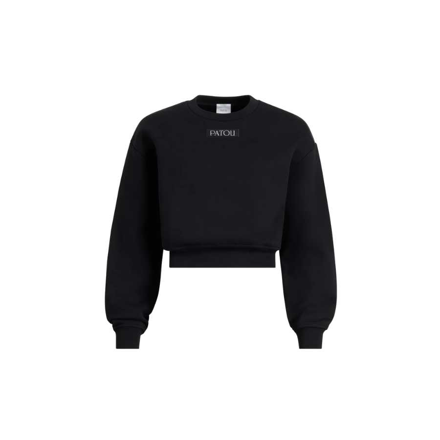 PATOU オーガニックコットンフリース パトゥロゴラベル スウェットシャツ ブラック Mサイズ