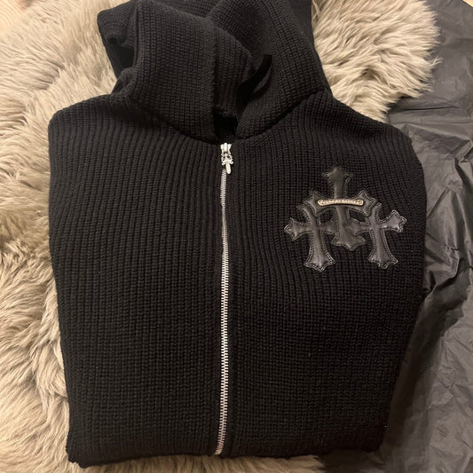 CHROME HEARTS カシミアクロスパッチ付きパーカー Lサイズ