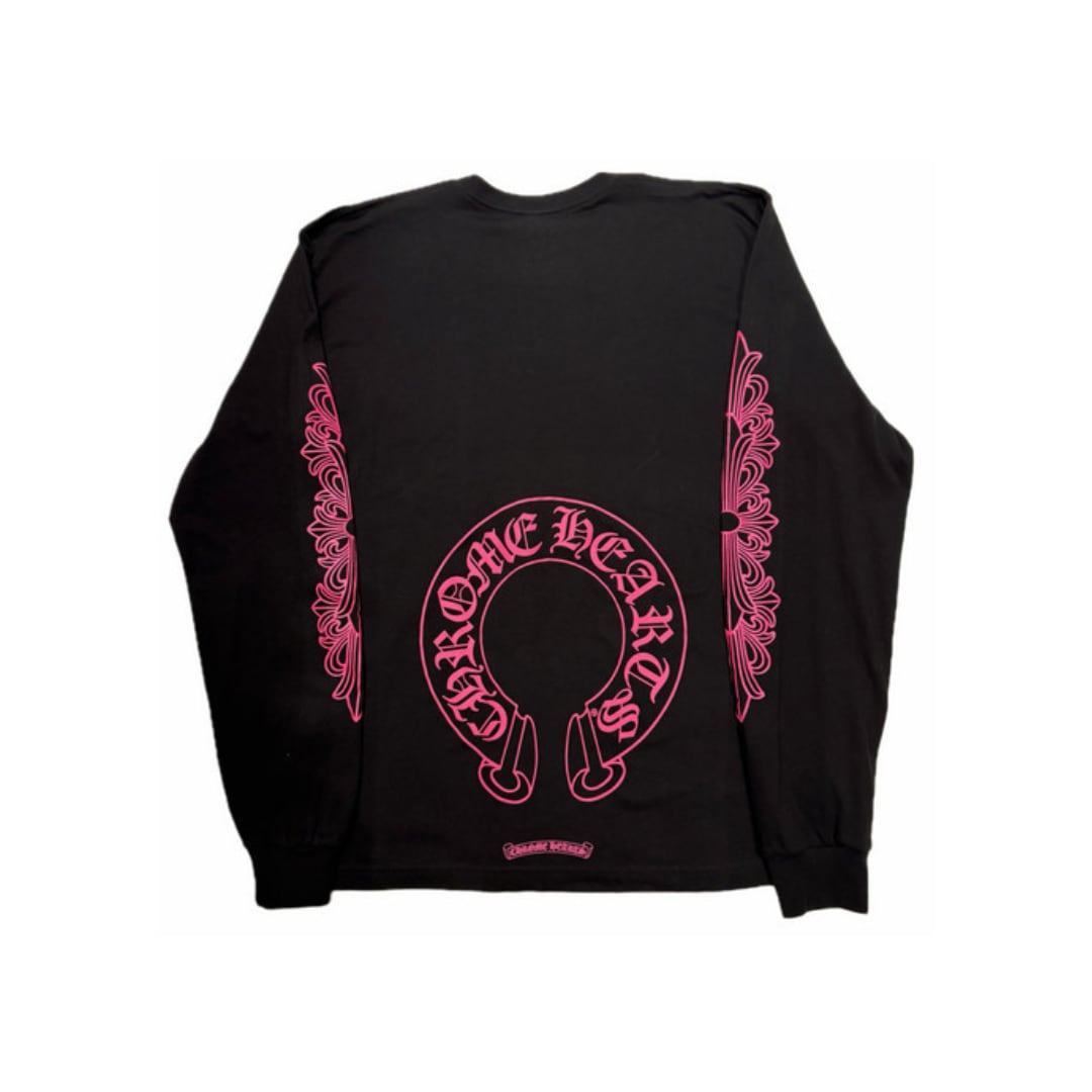 CHROME HEARTS フローラル ホースシュー ロンT ピンク