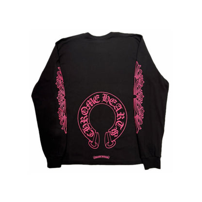 CHROME HEARTS フローラル ホースシュー ロンT ピンク