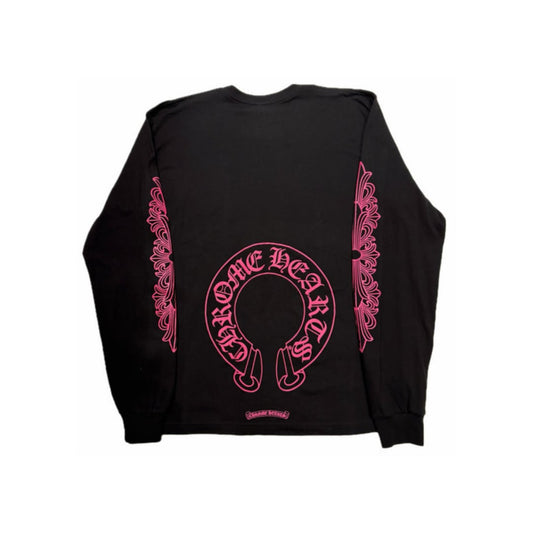 CHROME HEARTS フローラル ホースシュー ロンT ピンク